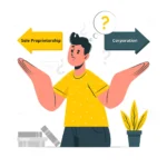 Vector illustration of a person confused about registering a business in Ontario