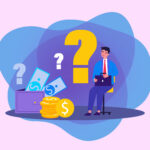 Vector illustration of a Canadian small business owner considering bookkeeping services in Canada for financial management
