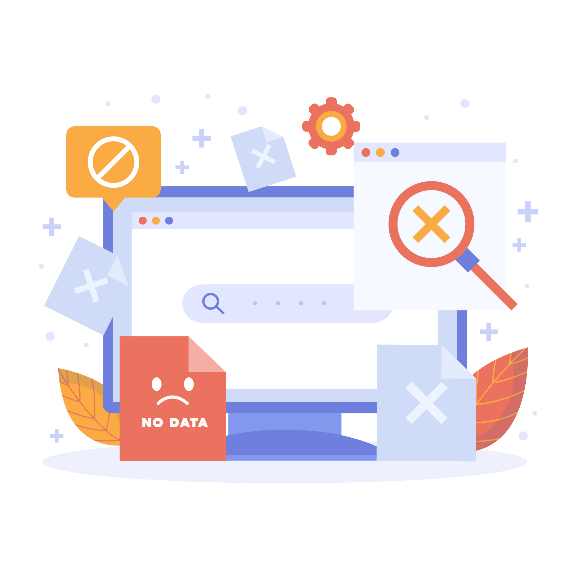 A vector illustration reflecting QuickBooks issues