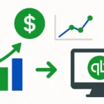 An illustration showing Business growth using QuickBooks