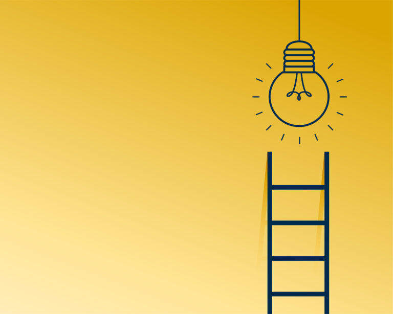 An illustration of a ladder and a bulb reflecting tiips