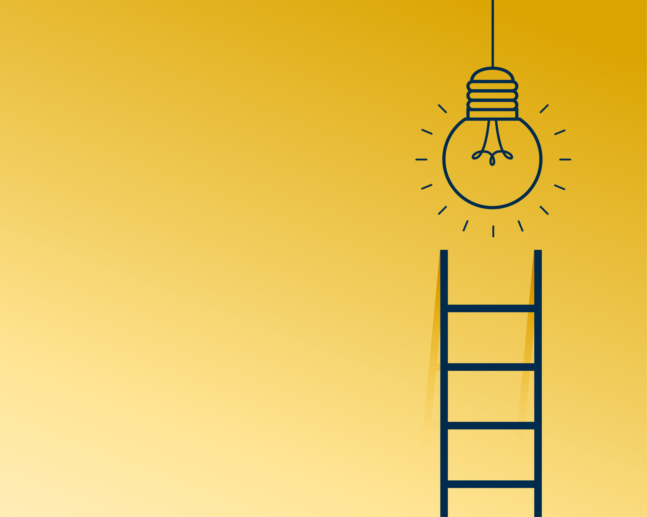 An illustration of a ladder and a bulb reflecting tiips